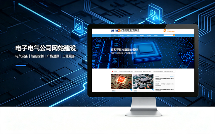 寻宝黄金城电子电气公司网站建设_电器元器件企业官网设计制作